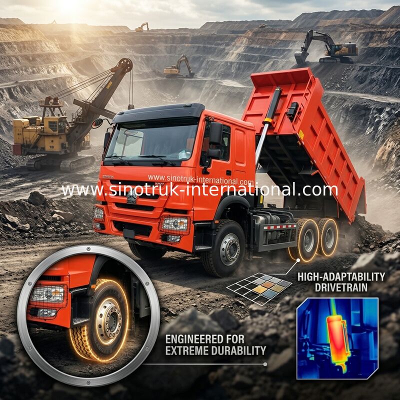 Sinotruk Howo Tipper Dump Truck Weichai 380Hp 10 Wheels 6 × 4  Lhd 20CBM