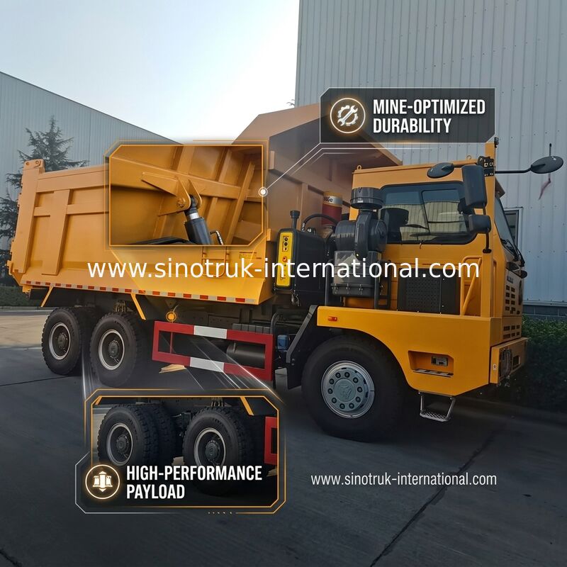 SINOTRUK Heavy Duty Tipper Dump Truck LHD With Unilateral High Strength Skeleton Cab  Yellow