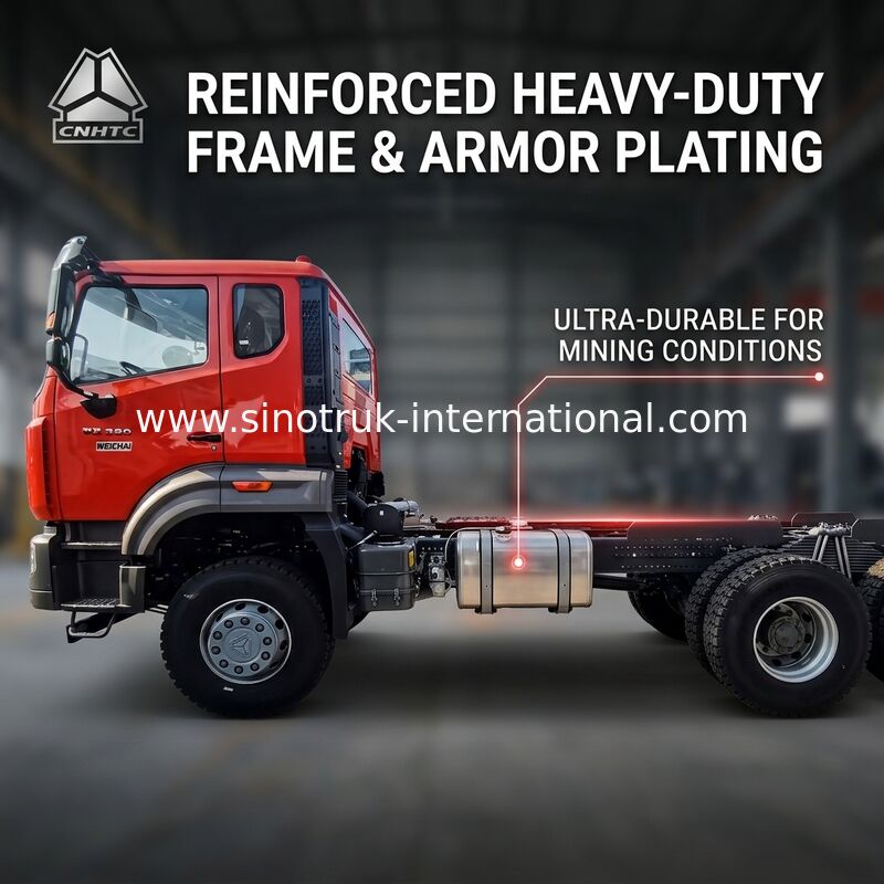 Sinotruk New Howo Tipper Dump Truck Chassis Weichai Engine 6 × 4  LHD Orange Color