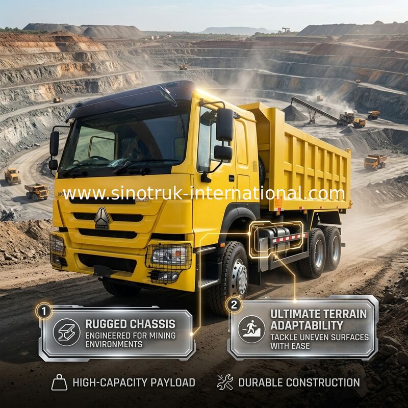 Sinotruk Howo Tipper Dump Truck Weichai 380Hp 10 Wheels 6 × 4  Rhd 20CBM