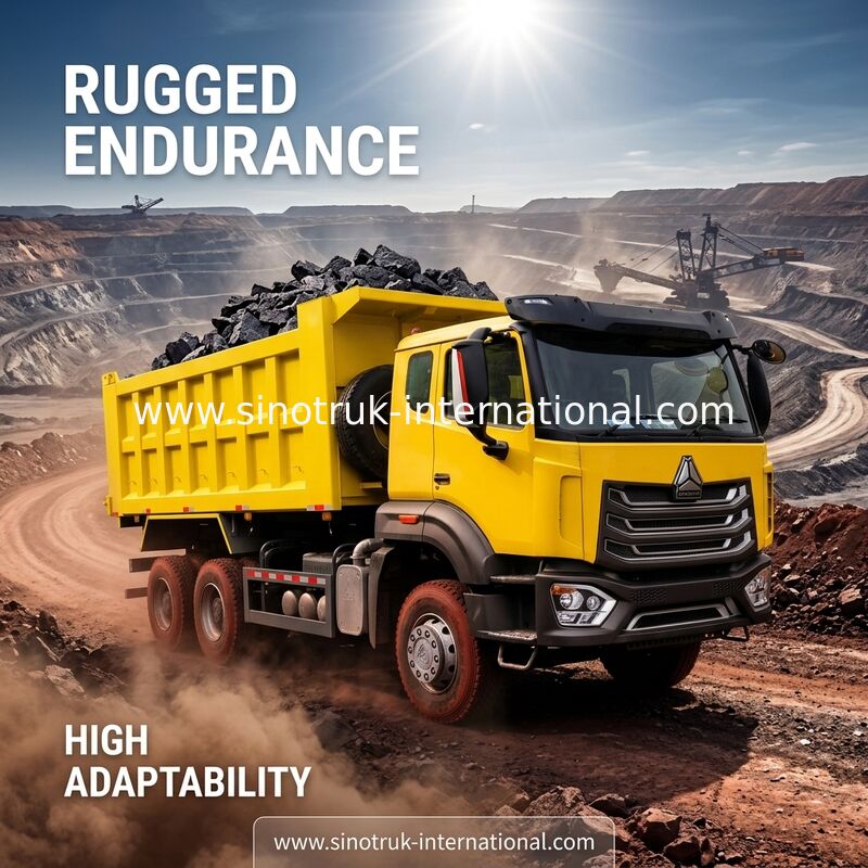 Sinotruk Tipper Dump Truck NX 6 × 4 10 Wheels Weichai 380Hp Big Tray