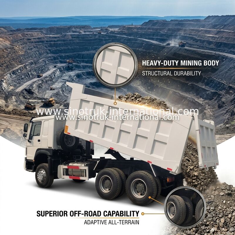 Sinotruk Howo Used Tipper Dump Trucks 371Hp Or 375 Hp 6 × 4  Refurbishment