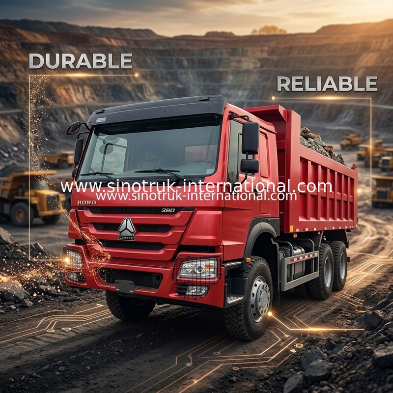 SINOTRUCK Howo Tipper Dump Truck 380Hp 6 × 4  20CBM Box 10 Wheels Smashing Angle iron