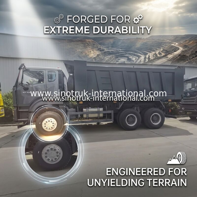 Black SINOTRUK HOWO Tipper Dump Truck LHD 6X4 371HP New Howo E7 Cab