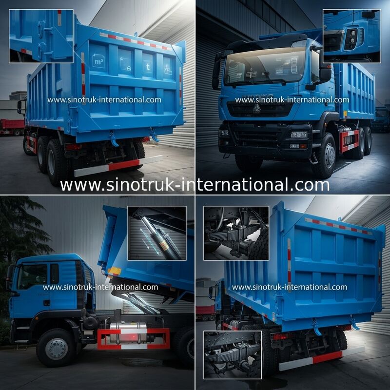 Blue LHD 6×4 10 wheels HOWO Tipper Dump Truck High Horsepower 371HP