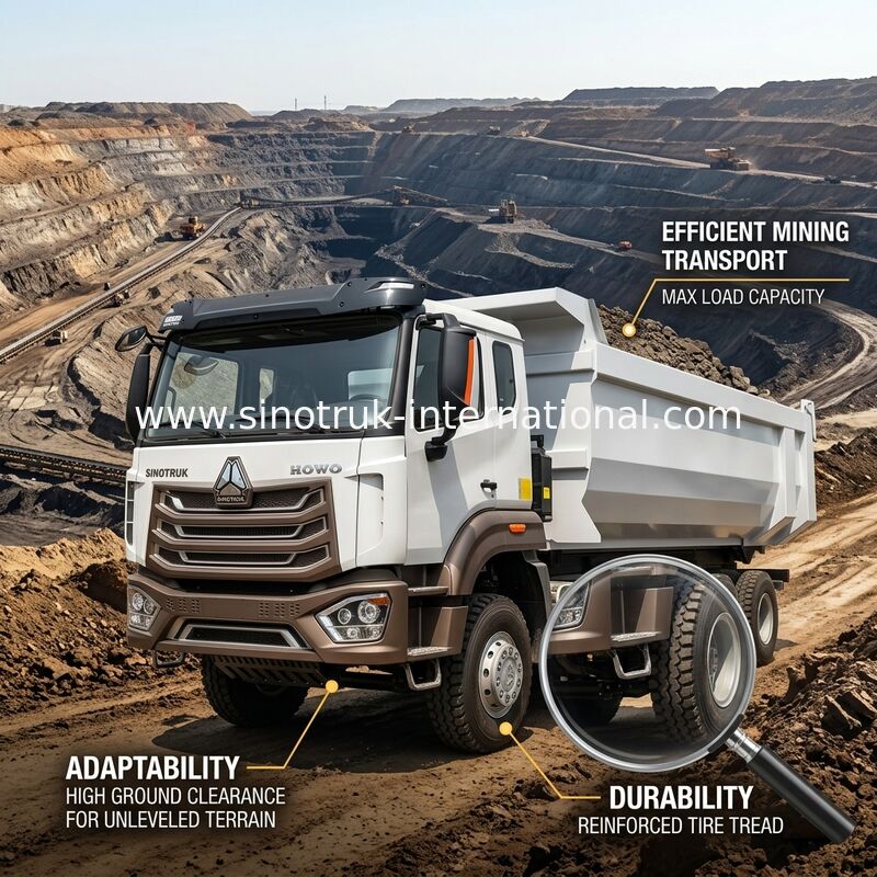HOWO N7 Cab LHD 12wheels 8X4 400HP Dump Truck For Mining U Type