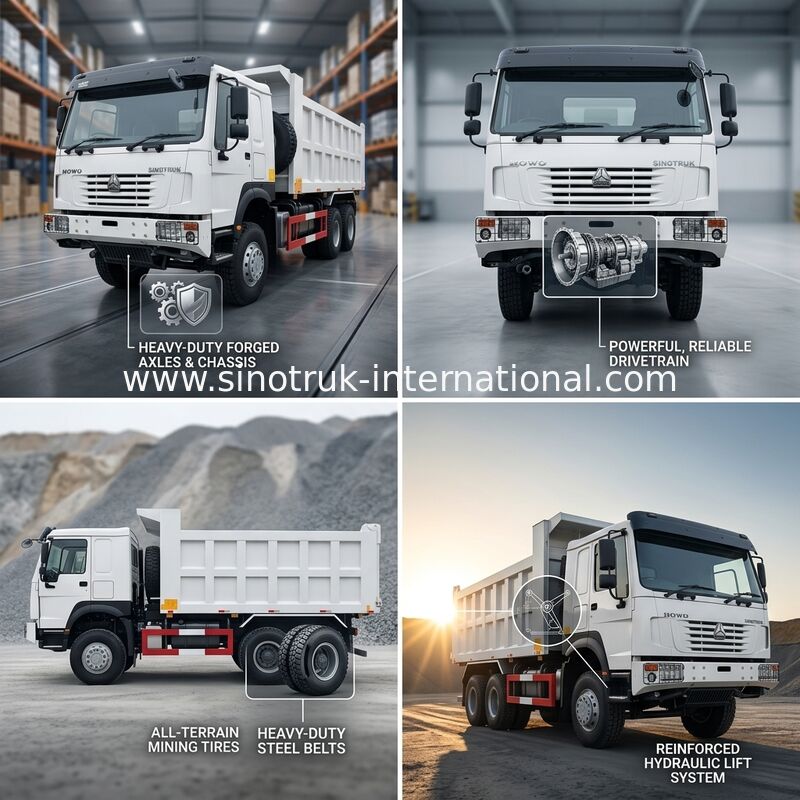 Sinotruk Howo Tipper Dump Truck 6 × 6 All Wheel Drive 10Wheels 380Hp