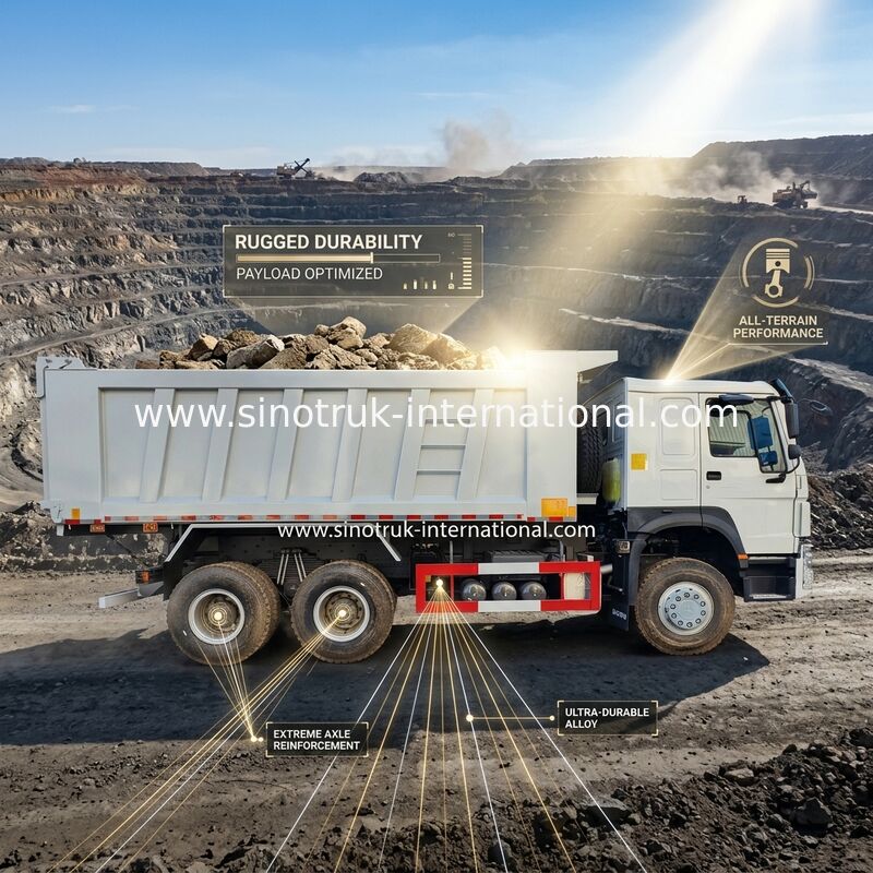 RHD 6×6 10wheels  White HOWO Tipper Truck Full Drive High Horsepower 380HP