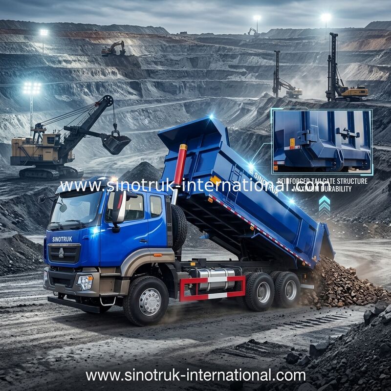 SINOTRUK HOWO Tipper Dump Truck 6 × 4 10 Wheels RHD 380Hp U Type One  Warning Light