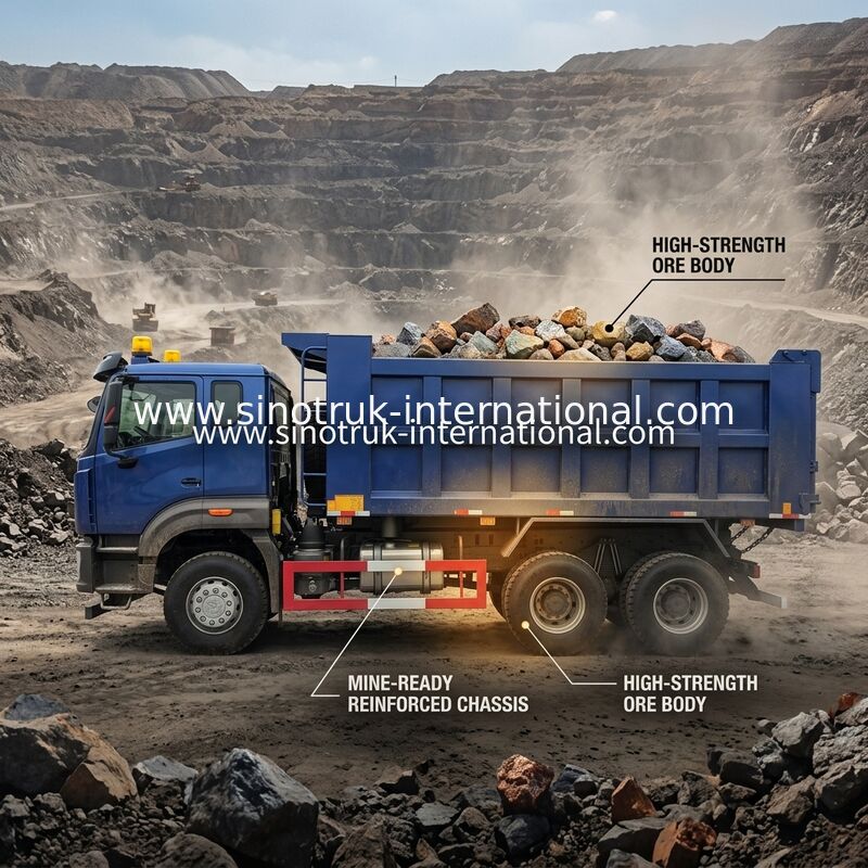 Sinotruk N7 Tipper Dump Truck 10 Wheels 400Hp 6 × 4 With Warning Light