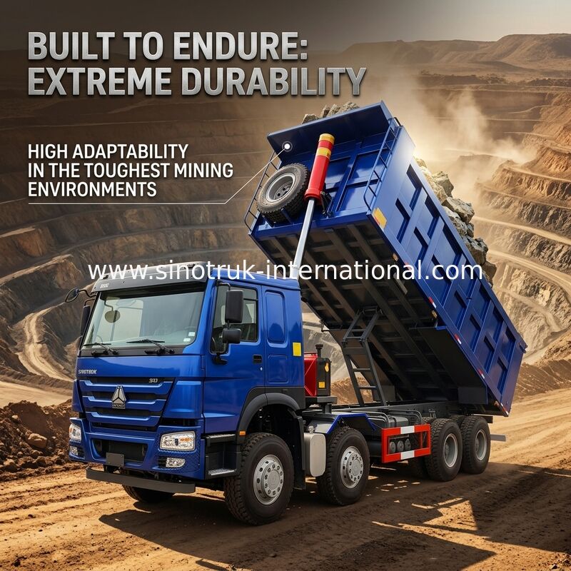 400HP Low Fuel Consumption HOWO Blue Tipper Dump Truck RHD 6×4 12wheels High Horsepower