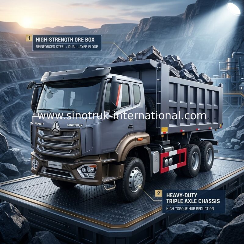 Sinotruk New Howo Tipper Dump Truck 6 × 4 10 Wheels 380Hp For Export