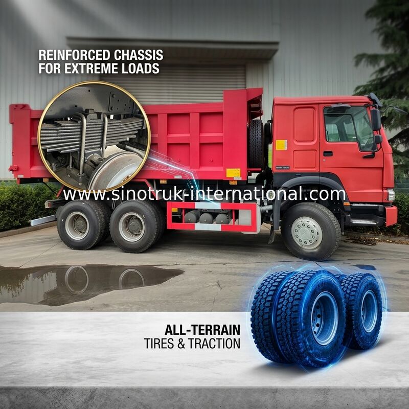 10 Wheels LHD HOWO 6x4 Tipper Truck High Horsepower 400HP Low Fuel Consumption