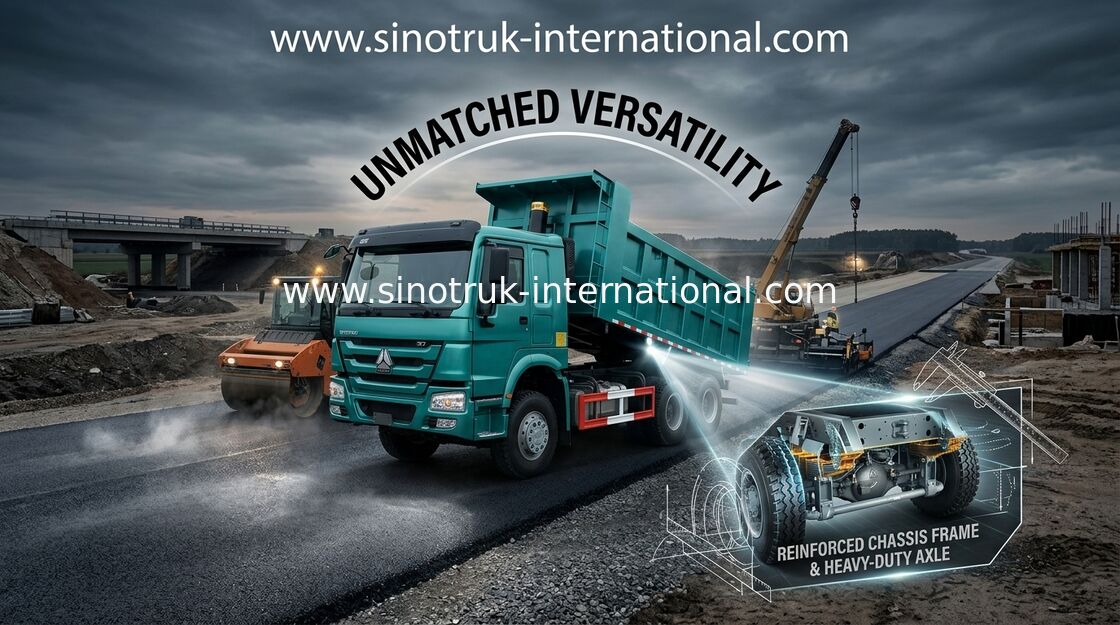 Right Hand Driver Ten Wheels Sinotruk Tipper Truck , Heavy Duty Dump Truck