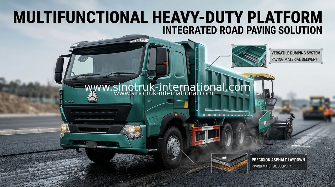 Heavy SINOTRUK HOWO A7 Garbage Dump Truck With Long Life Time , 5800*2300*1500mm
