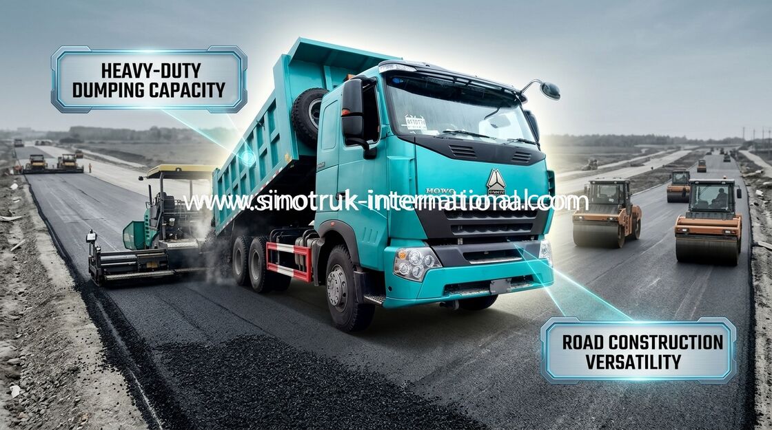 6 By 4 Ten Wheels Construction Tipper Truck For 10 Cubic Meter , HW13710 Transmission