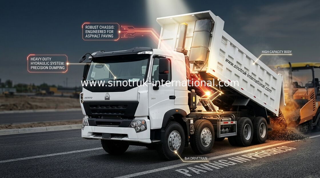 Sinotruk Howo Dump Truck A7 371 HP 12 Wheels LHD 60 Tons 20 - 30 CBM ZZ3317N3867N1