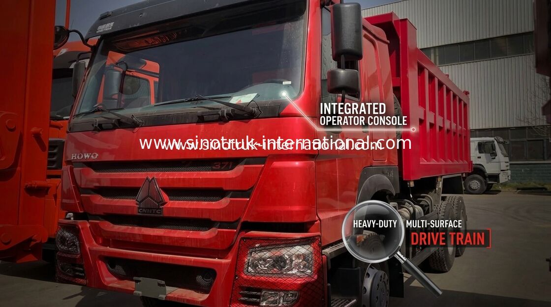 Red Color SINOTRUK HOWO 6x4 Dump Truck 266HP LHD Type
