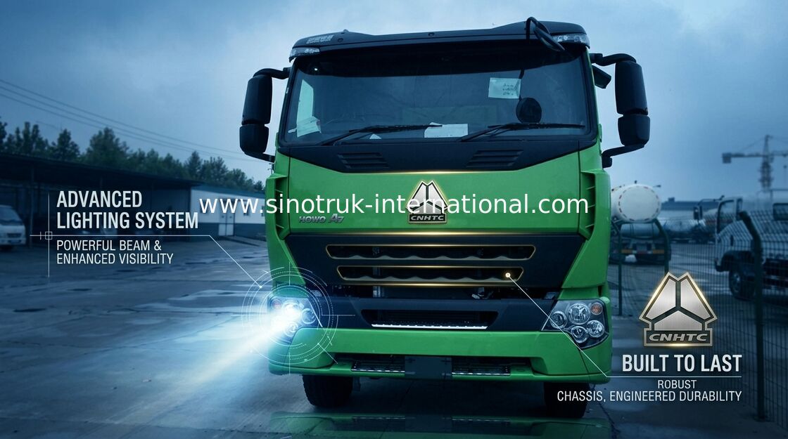 10 Wheels Lemon Green Tipper Dump Truck , Low Fuel Consumption Heavy Dump Truck