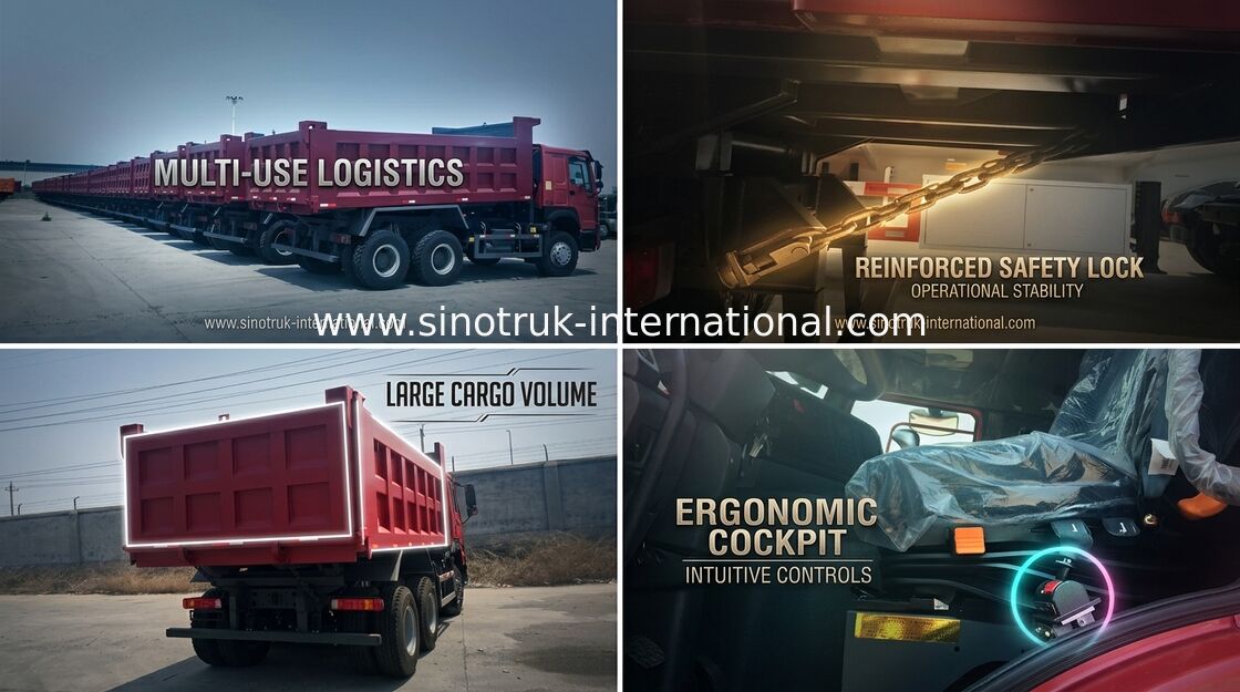 Euro 3 Engine Tipper Dump Truck HC16 16 Tons 6 Cylinder In - Line With Water Cooling