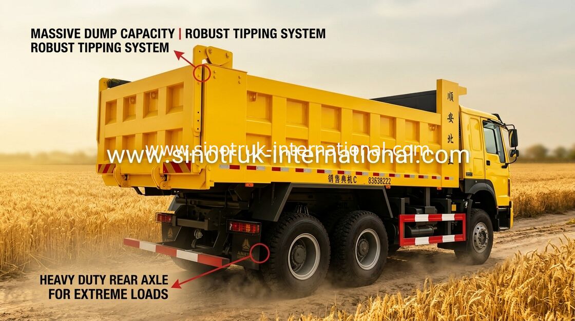 Tipper Dump Sino Howo Trucks 6X4 10-25 CBM For Construction Material Transport