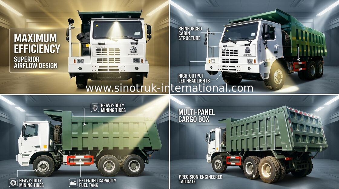 Heavy Duty Tipper Dump Truck LHD With Unilateral High Strength Skeleton Cab