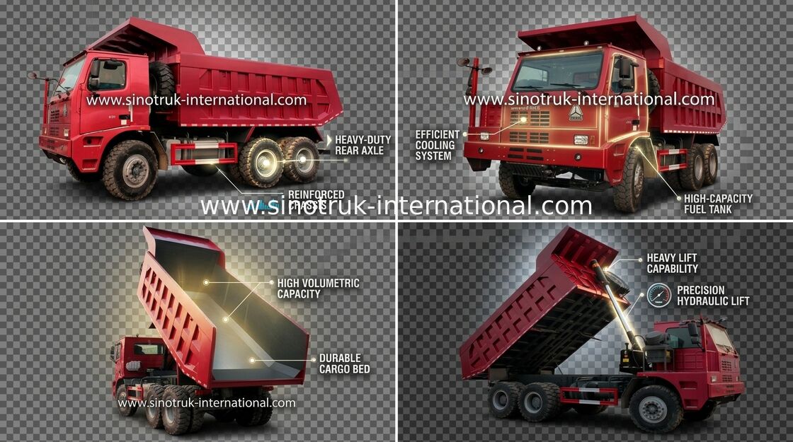 Tipper Dump Truck SINOTRUK HOWO 70 Mining LHD 6X4 371HP 70tons ZZ5707S3840AJ