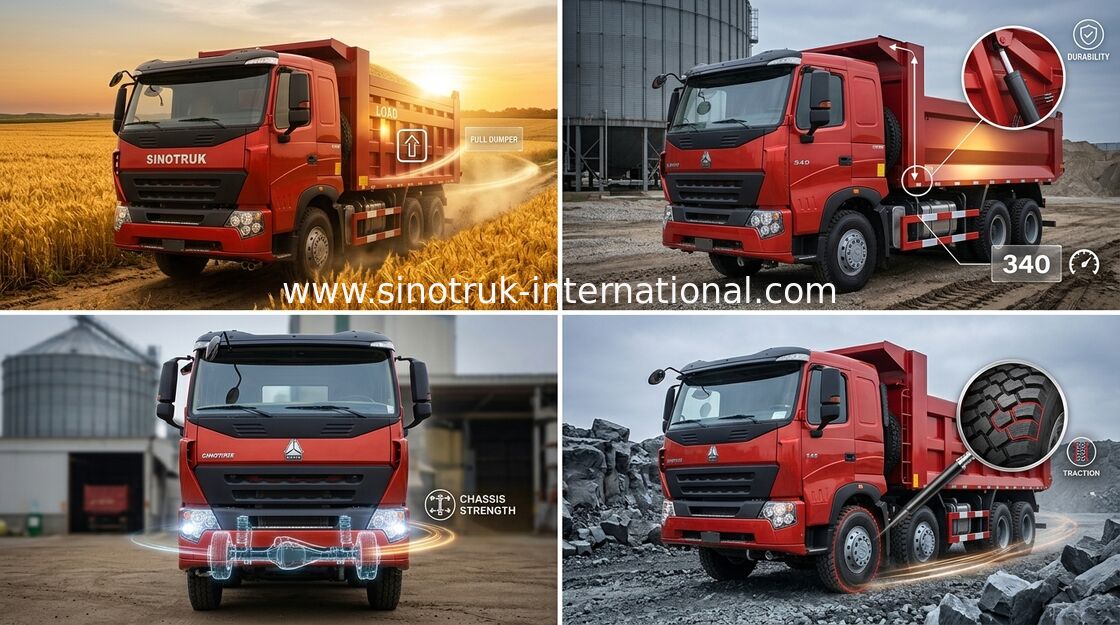 SINOTRUK Tipper Dump Truck  HOWO A7 371HP engine  for Mining ZZ3257N3847N1