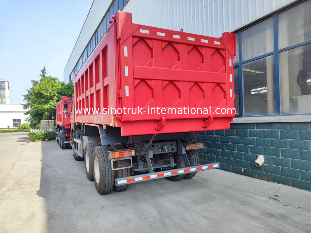 Heavy Duty Red 6*4 Tipper Truck 20 Cubic Meters 371HP Engine, 40-50 Ton Payload For Mine Transport