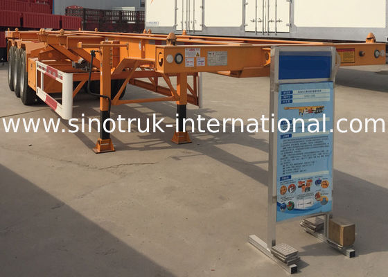 Flat Bed Semi Trailer Truck For 20 Or 40 Feet Container Carrying