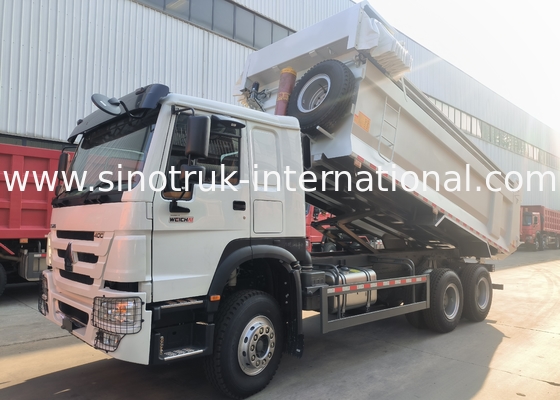 Sinotruk Howo Tipper Dump Truck 400Hp 6 × 4 U Shape Tray With Automatic Tarpaulin