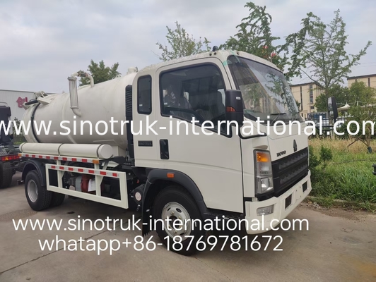 4*2 Drive HOWO Sewage Suction Truck: 6m³ Tank, 160HP , 8.00R20 Tires, Light-Duty Sewage Truck ,Efficient Sanitation Vehicle