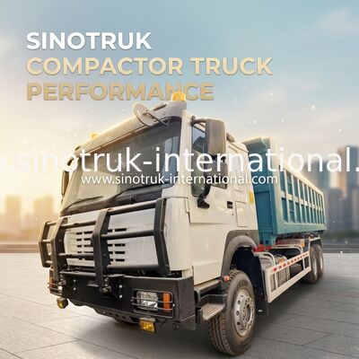 SINOTRUK  Hook-Arm Garbage Truck with 20-Ton HYVA Hook Arm, 43-Wheelbase Chassis and Customizable Container Volume