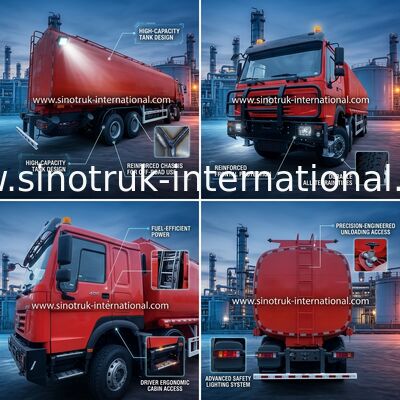 SINOTRUK 8X4 Fuel Tank Fuel Truck 30 CBM  Ghost face cab  With a bumper