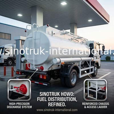 SINOTRUK HOWO 4X2 6 Wheels Oil Tank Truck 5-6CBM Single Bin With Flowmeter