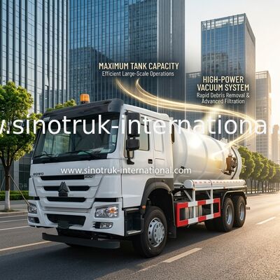 Vacuum Pump Sewage Suction Truck Septic Tank Cleaning Truck 18CBM LHD 336HP