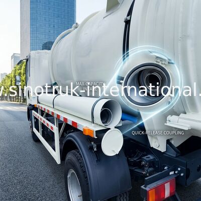 4x2 Light-Duty Sewage Truck 6CBM Capacity 160HP 8.00R20 Steel Tires