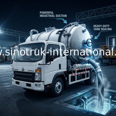 4*2 Drive HOWO Sewage Suction Truck: 6m³ Tank, 160HP , 8.00R20 Tires, Light-Duty Sewage Truck ,Efficient Sanitation Vehicle