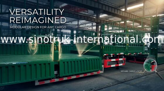 Transport Carbon Steel Flat Top Semi Trailer 30-60 Tons Semi Grain Trailer