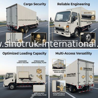SINOTRUK HOWO Professional Light Duty Trucks Low Noise For Construction Business RHD