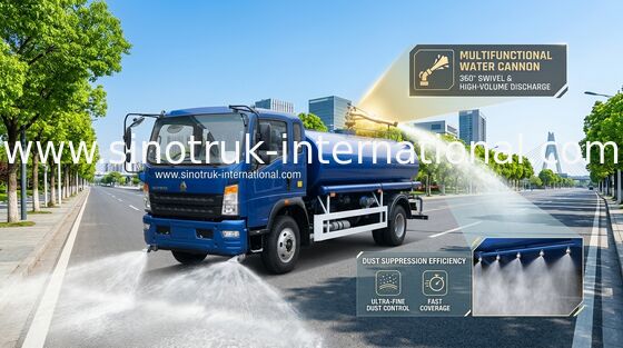 SINOTRUK HOWO Water Tank Truck with 140 HP Diesel Engine 8000KGS RAW and LHD RHD Drive Type for Municipal and Industrial Water Transport