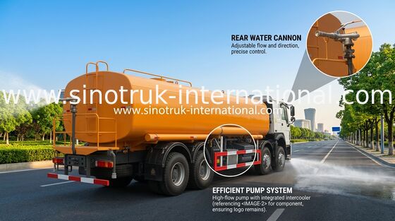 Sinotruk Howo Sprinkler Water Tank Truck 30CBM 8 X 4 Euro 2