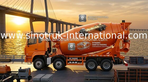Sinotruk Howo N7 Concrete Mixer Truck 6 X 4 Euro 2 380hp For Construction