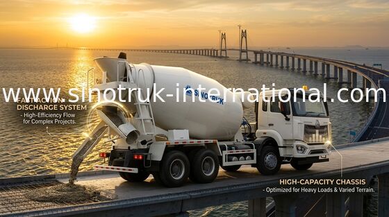 HOWO RHD 6*4 12CBM  White Mixer Truck High Horsepower 380HP High Efficiency Italian Mixing Tank