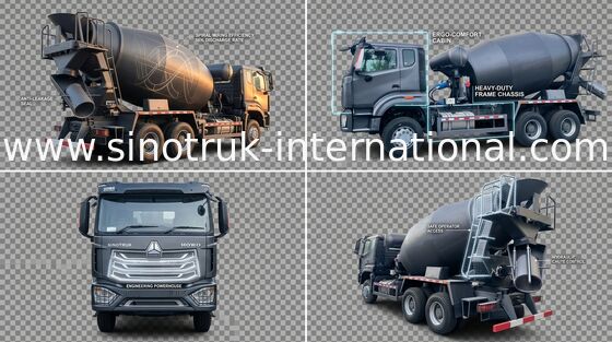 Sinotruk Howo N7 Concrete Mixer Truck 6-10CBM 6 X 4 Euro 2 380Hp