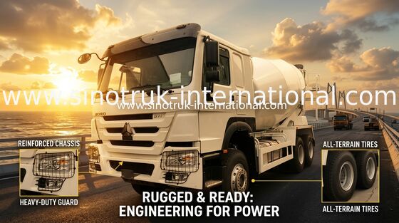 HOWO 371HP 10m³ Concrete Mixer Truck with Eaton Pump & Motor for Heavy-Duty Construction
