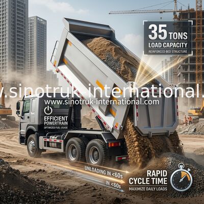 SINOTRUK HOWO 371HP 8X4 Tipper Dump Truck Construction Old Front Face Military Bumper For Mining Areas Two Warning Lights U Type Container
