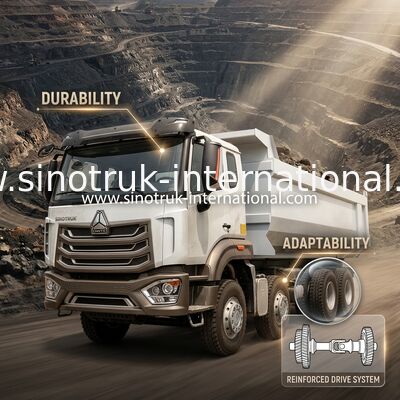 HOWO N7 LHD 12wheels 8X4 400HP Dump Truck For Mining