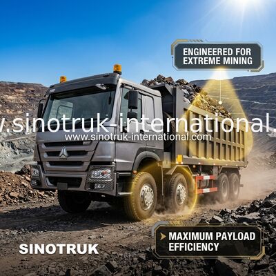 RHD 8×4 12wheels High Horsepower HOWO 26CBM Tipper Truck 380HP Low Fuel Consumption
