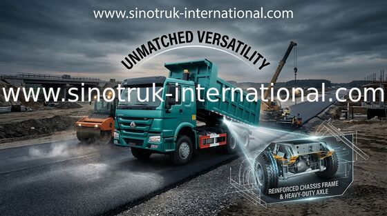 Right Hand Driver Ten Wheels Sinotruk Tipper Truck , Heavy Duty Dump Truck